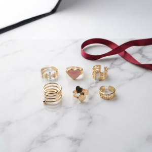 Pink & Gold Ring Set